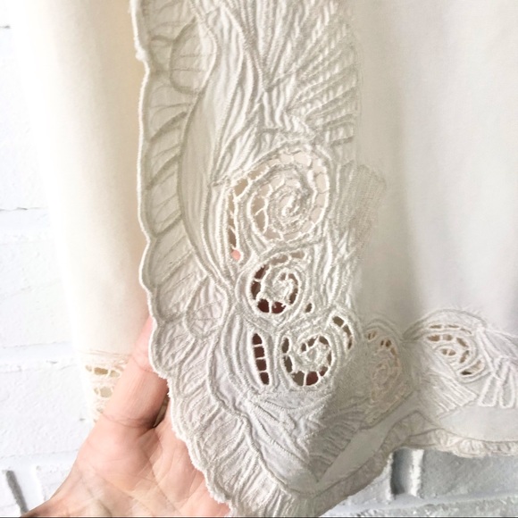 Embroidered ivory high waist rayon maxi wrap skirt - Picture 10 of 13